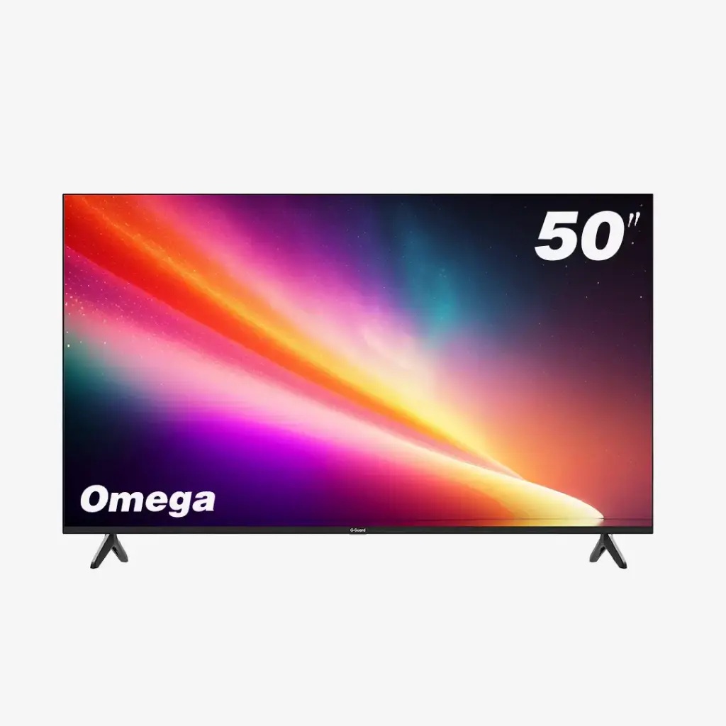 Model: GG-50 TG Omega Barcode: 6253009504206 A frameless UHD 4K smart TV that combines premium performance with cutting-edge features for an immersive viewing and conferencing experience.