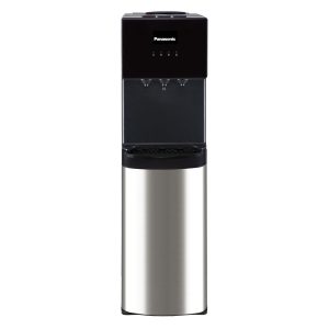 Panasonic Water Cooler SDM-WD3438BG with bottom loading, 3 temperature settings, and a premium black/stainless steel design.