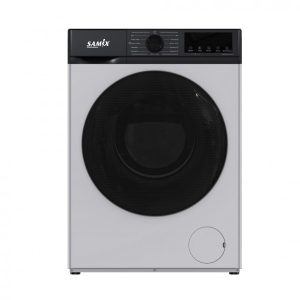 English: Samix 10KG Silver washing machine SNK-WM10KGS available at special prices in Amman and Aqaba.